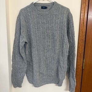 J. Crew Men's Classic Gray Cable Knit Sweater